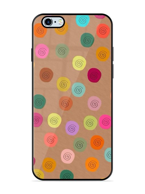 Swirly Dots On Kraft Glossy Soft Edge Case for Apple Iphone 6 Plus Chachhi