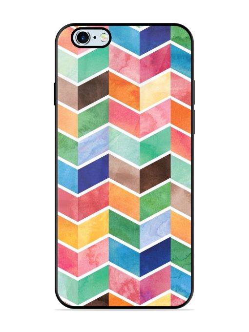 Watercolor Chevron Whimsy Glossy Soft Edge Case for Apple Iphone 6 Plus Chachhi