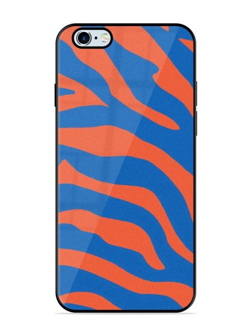 Zebra Stripes In Blue And Orange Glossy Soft Edge Case for Apple Iphone 6 Plus Chachhi