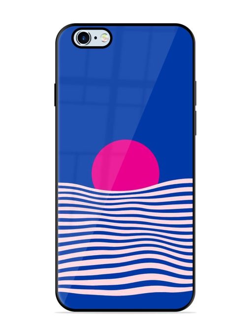 Pink Sunset Over Blue Waves Glossy Soft Edge Case for Apple Iphone 6 Plus Chachhi