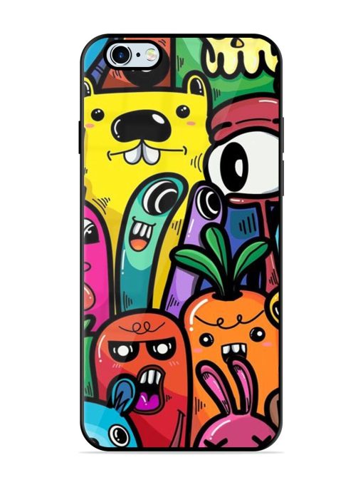 Whimsical Doodle Chaos Glossy Soft Edge Case for Apple Iphone 6 Plus Chachhi