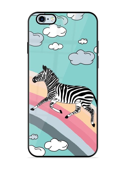 Zebra On A Rainbow Glossy Soft Edge Case for Apple Iphone 6 Plus Chachhi