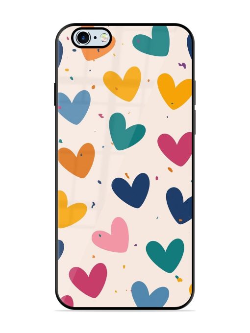 Rainbow Hearts Glossy Soft Edge Case for Apple Iphone 6S Chachhi