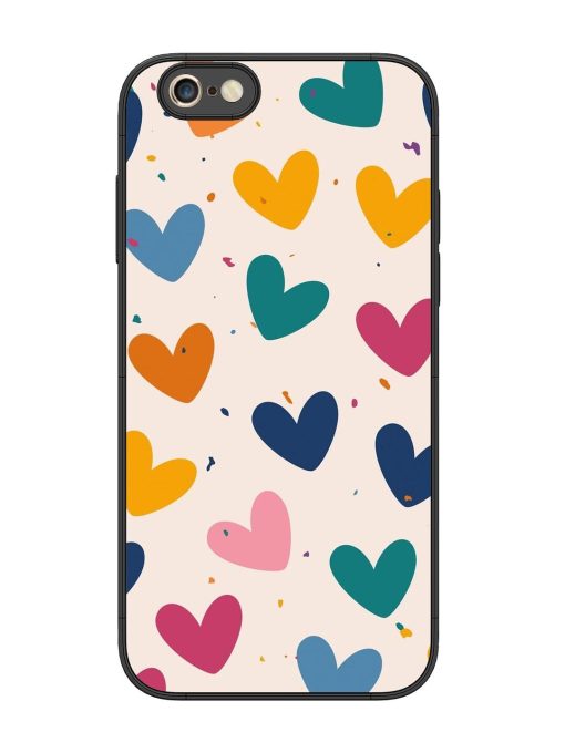 Rainbow Hearts Glossy Soft Edge Case for Apple Iphone 6S Plus Chachhi