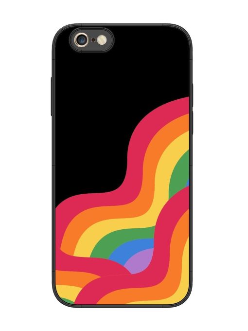 Wavy Rainbow Glossy Soft Edge Case for Apple Iphone 6S Plus