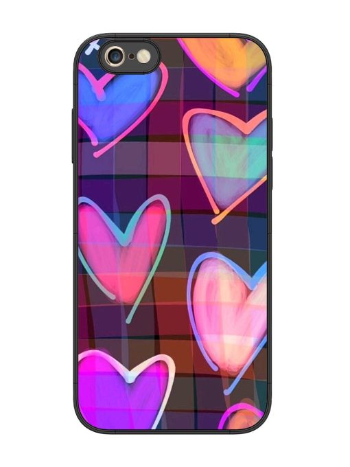 Neon Hearts Glossy Soft Edge Case for Apple Iphone 6S Plus Chachhi