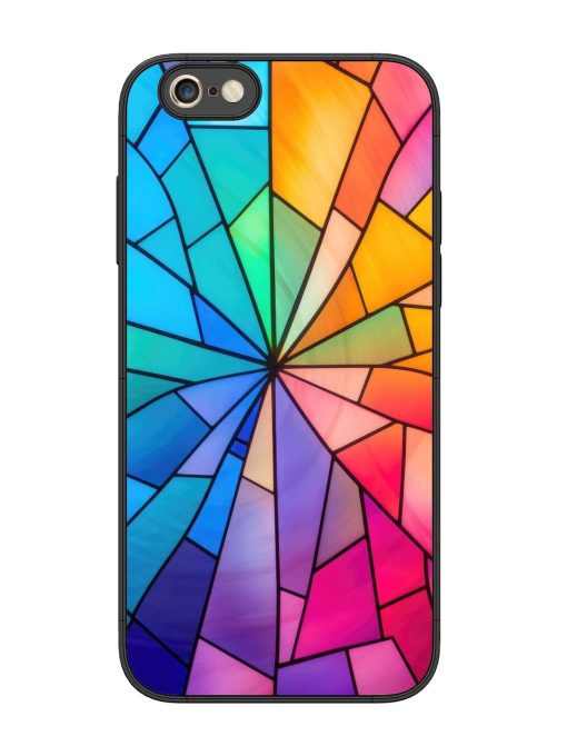 Stained Glass Kaleidoscope Of Colors Glossy Soft Edge Case for Apple Iphone 6S Plus Chachhi