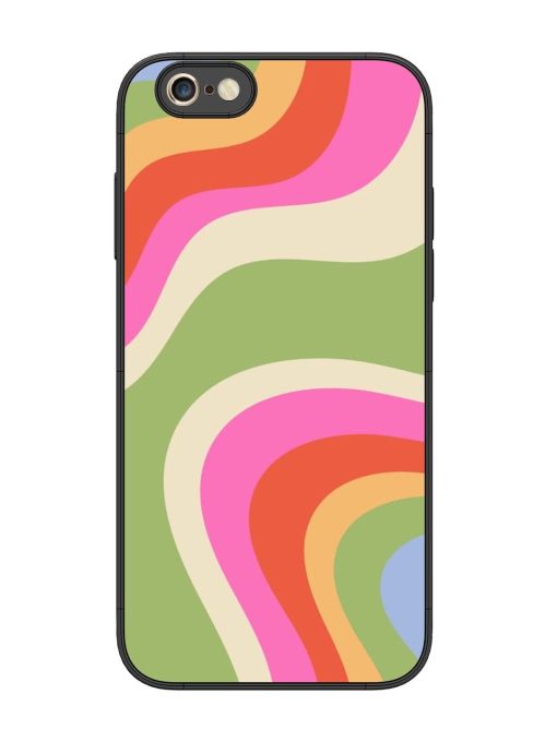 Wavy Rainbow Wonderland Glossy Soft Edge Case for Apple Iphone 6S Plus