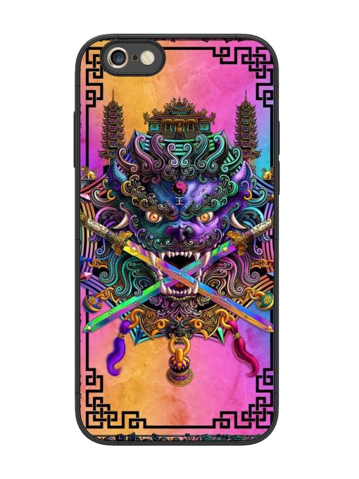 Psychedelic Fu Dog Tapestry Glossy Soft Edge Case for Apple Iphone 6S Plus Chachhi