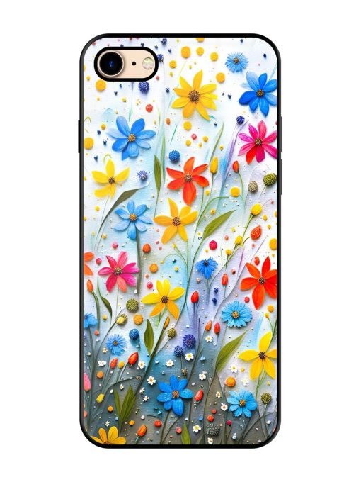 Vibrant Floral Glossy Soft Edge Case for Apple Iphone 7