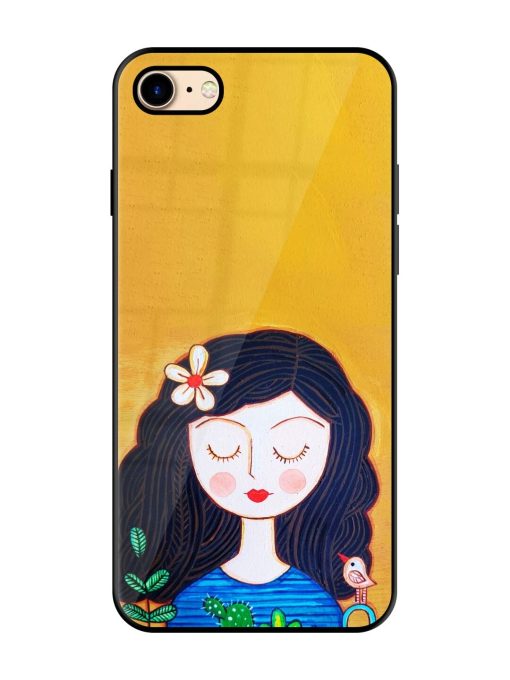 Girl Illustration Glossy Soft Edge Case for Apple Iphone 7