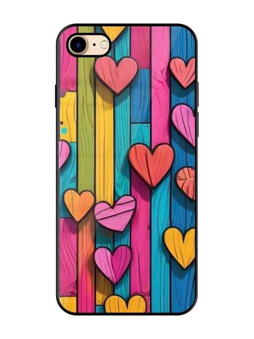 Rainbow Of Hearts Glossy Soft Edge Case for Apple Iphone 7