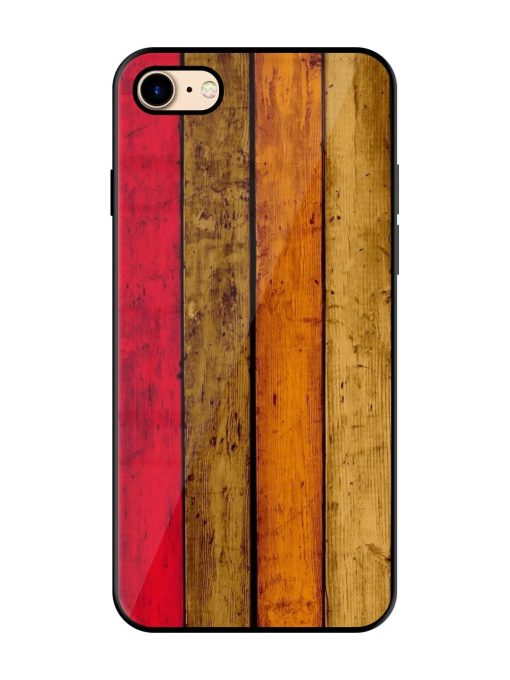 Colorful Woodgrain Glossy Soft Edge Case for Apple Iphone 7