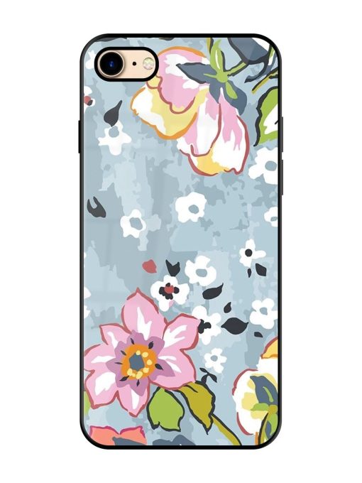 Floral Fantasy Glossy Soft Edge Case for Apple Iphone 7