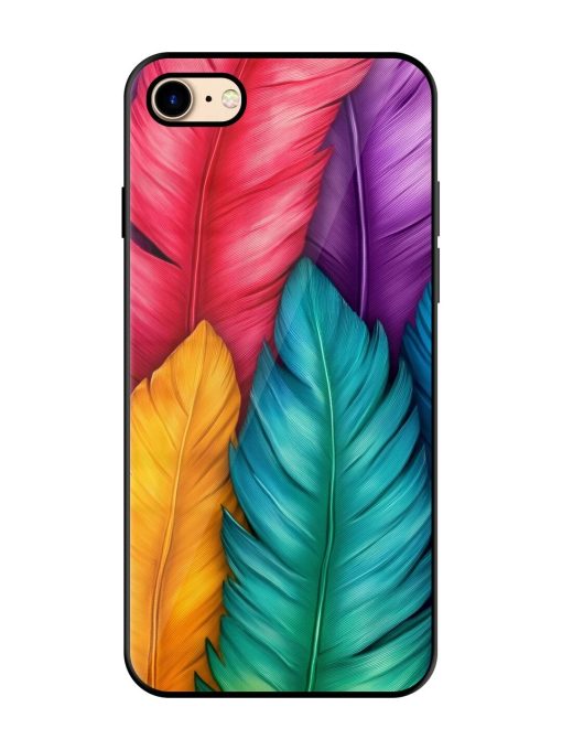 Rainbow Feathers Glossy Soft Edge Case for Apple Iphone 7