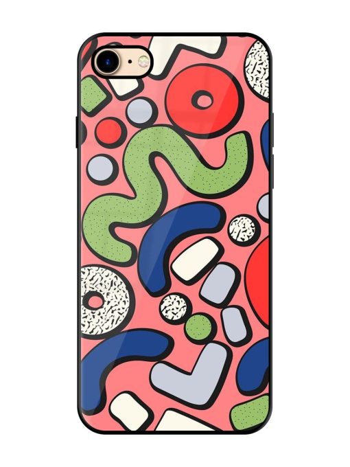 Groovy Geometric Shapes Glossy Soft Edge Case for Apple Iphone 7