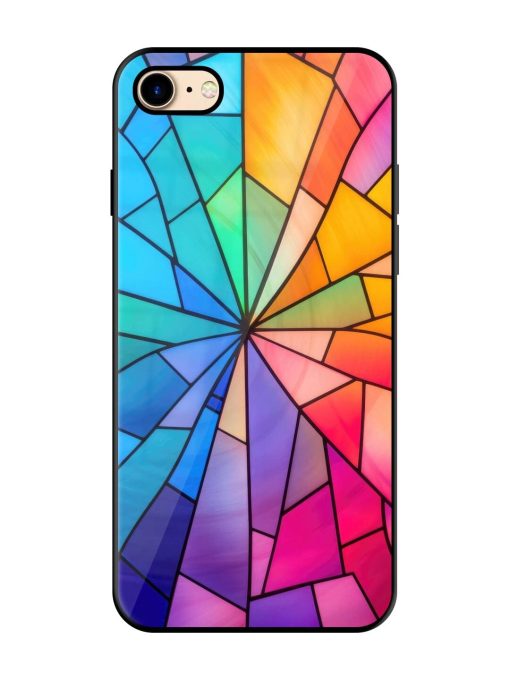 Stained Glass Kaleidoscope Of Colors Glossy Soft Edge Case for Apple Iphone 7