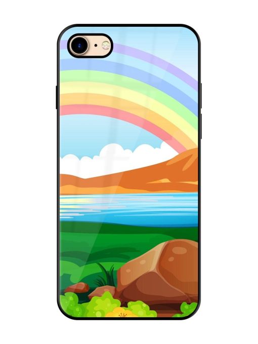 Rainbow Over The Lake Glossy Soft Edge Case for Apple Iphone 7