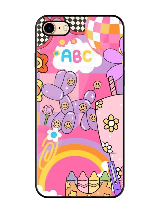 Whimsical Y2K Chaos Glossy Soft Edge Case for Apple Iphone 7