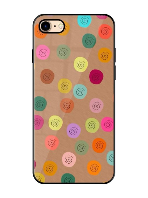 Swirly Dots On Kraft Glossy Soft Edge Case for Apple Iphone 7