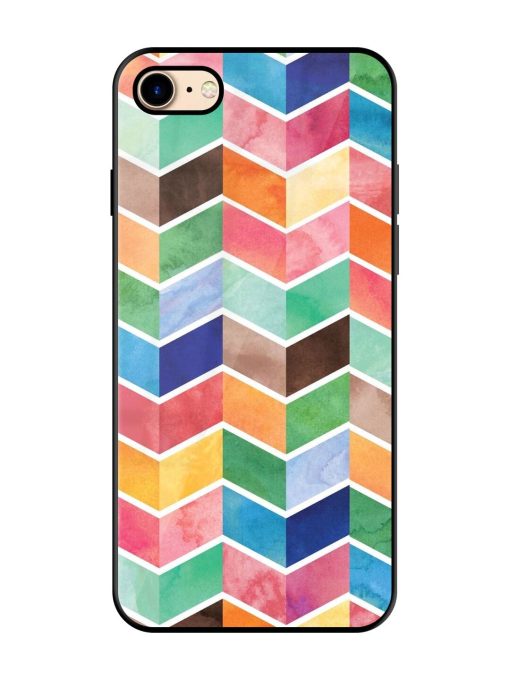 Watercolor Chevron Whimsy Glossy Soft Edge Case for Apple Iphone 7