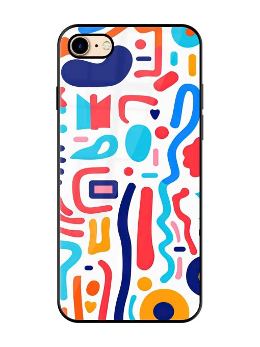 Whimsical Doodle Chaos Glossy Soft Edge Case for Apple Iphone 7