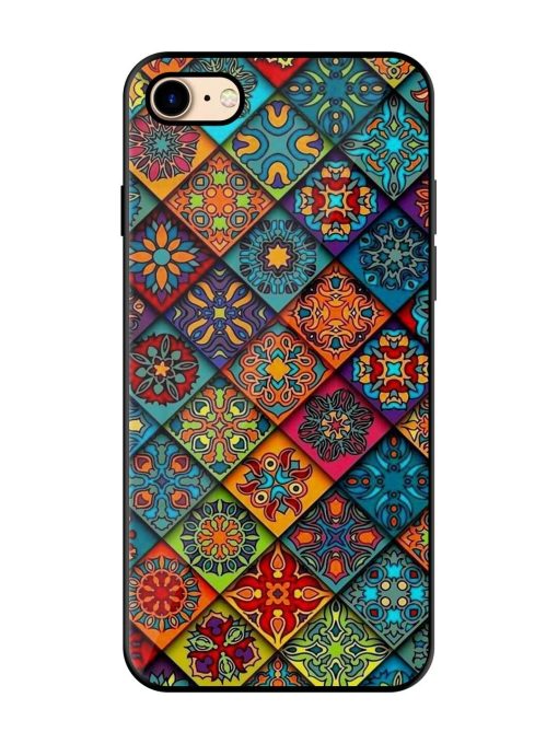 Patchwork Mandala Mosaic Glossy Soft Edge Case for Apple Iphone 7