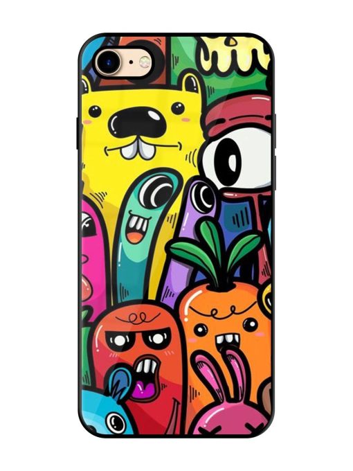 Whimsical Doodle Chaos Glossy Soft Edge Case for Apple Iphone 7