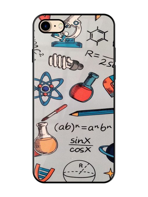 Science Doodle Delight Glossy Soft Edge Case for Apple Iphone 7