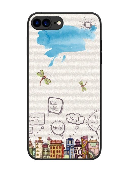 Doodle City Glossy Soft Edge Case for Apple Iphone 7 Plus Chachhi