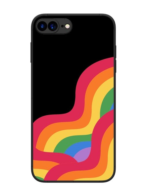 Wavy Rainbow Glossy Soft Edge Case for Apple Iphone 7 Plus