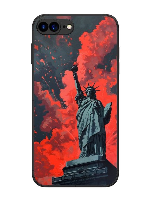 Lady Liberty'S Firework Finale Glossy Soft Edge Case for Apple Iphone 7 Plus Chachhi