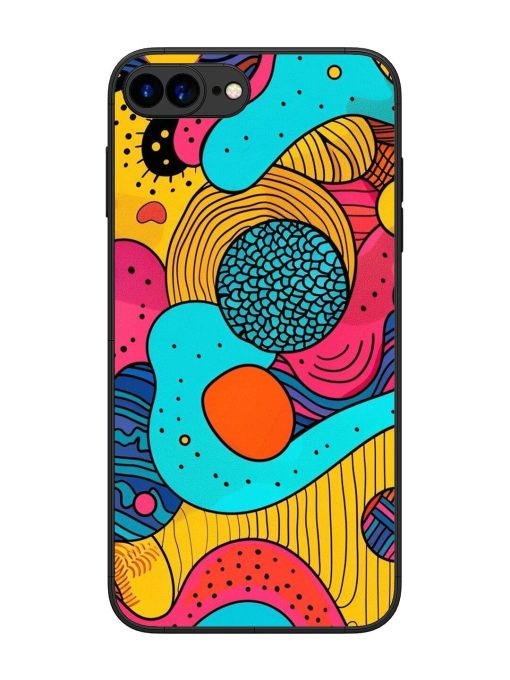 Psychedelic Patterns Glossy Soft Edge Case for Apple Iphone 7 Plus Chachhi