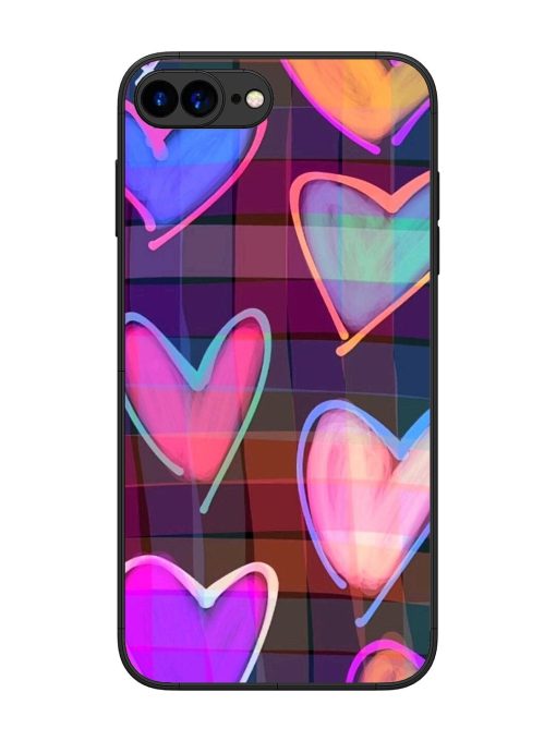 Neon Hearts Glossy Soft Edge Case for Apple Iphone 7 Plus Chachhi