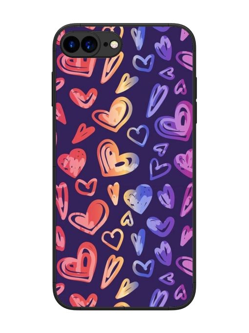 Rainbow Hearts Glossy Soft Edge Case for Apple Iphone 7 Plus Chachhi