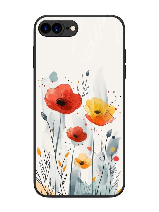 Poppy Fields Glossy Soft Edge Case for Apple Iphone 7 Plus Chachhi