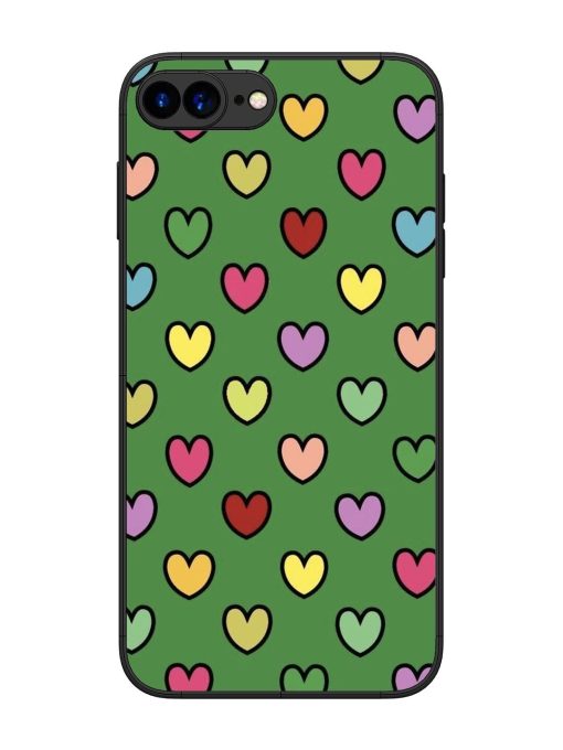 Rainbow Heart Parade Glossy Soft Edge Case for Apple Iphone 7 Plus Chachhi