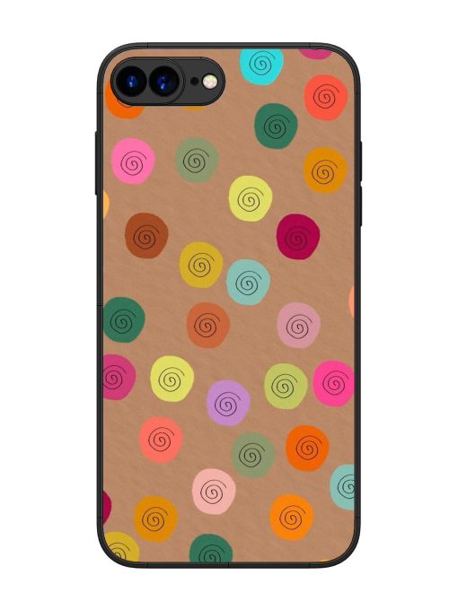 Swirly Dots On Kraft Glossy Soft Edge Case for Apple Iphone 7 Plus Chachhi