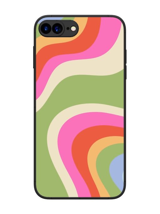 Wavy Rainbow Wonderland Glossy Soft Edge Case for Apple Iphone 7 Plus Chachhi