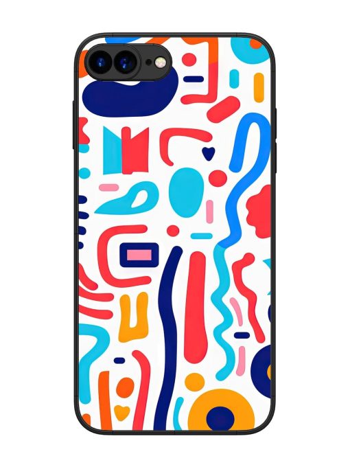 Whimsical Doodle Chaos Glossy Soft Edge Case for Apple Iphone 7 Plus Chachhi