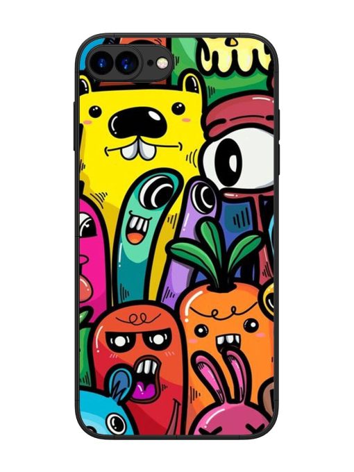 Whimsical Doodle Chaos Glossy Soft Edge Case for Apple Iphone 7 Plus Chachhi