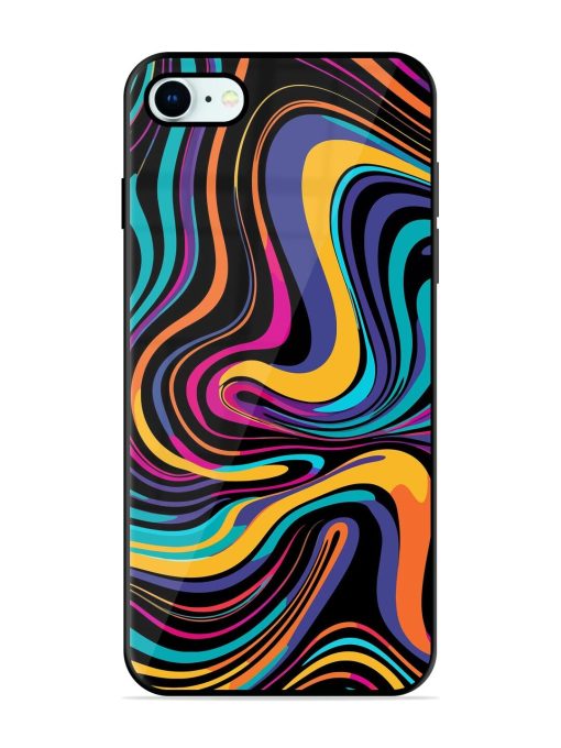 Psychedelic Swirl Glossy Soft Edge Case for Apple Iphone 8 Chachhi