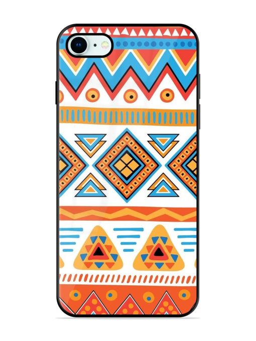 Vibrant Tribal Pattern Glossy Soft Edge Case for Apple Iphone 8 Chachhi