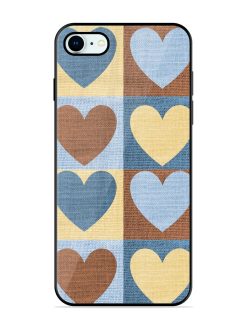 Hearts On Canvas Glossy Soft Edge Case for Apple Iphone 8