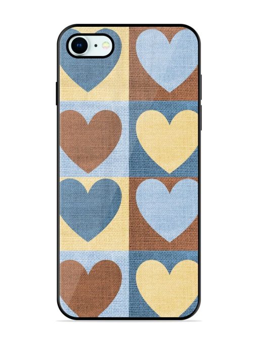 Hearts On Canvas Glossy Soft Edge Case for Apple Iphone 8 Chachhi