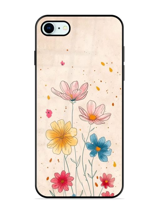 Delicate Bloom Glossy Soft Edge Case for Apple Iphone 8 Chachhi