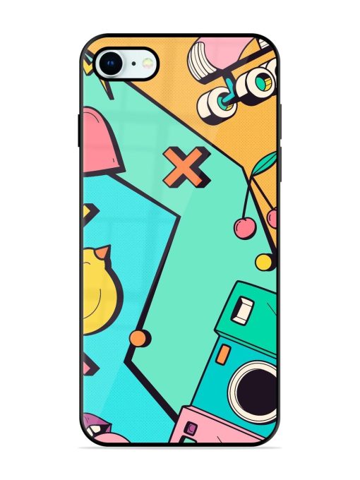 Retro Remix Glossy Soft Edge Case for Apple Iphone 8 Chachhi