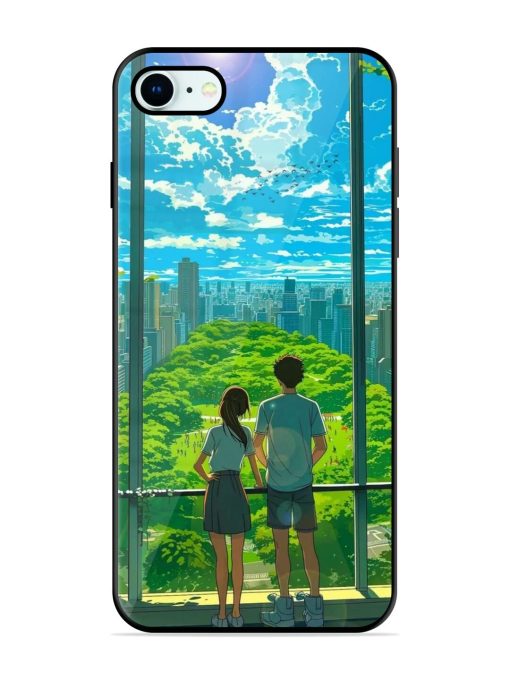 Cyberpunk Dreamscape Glossy Soft Edge Case for Apple Iphone 8 Chachhi