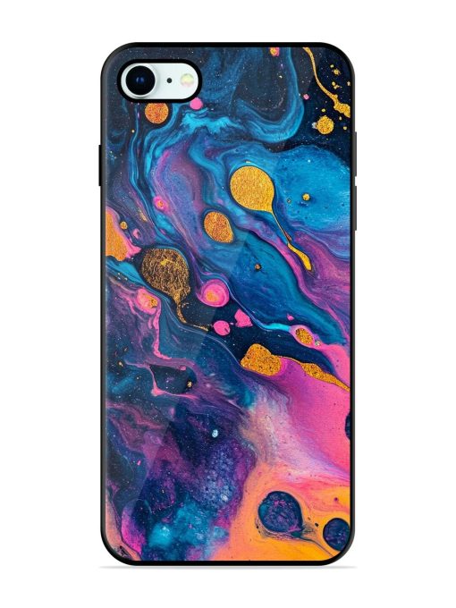 Cosmic Swirl Glossy Soft Edge Case for Apple Iphone 8 Chachhi