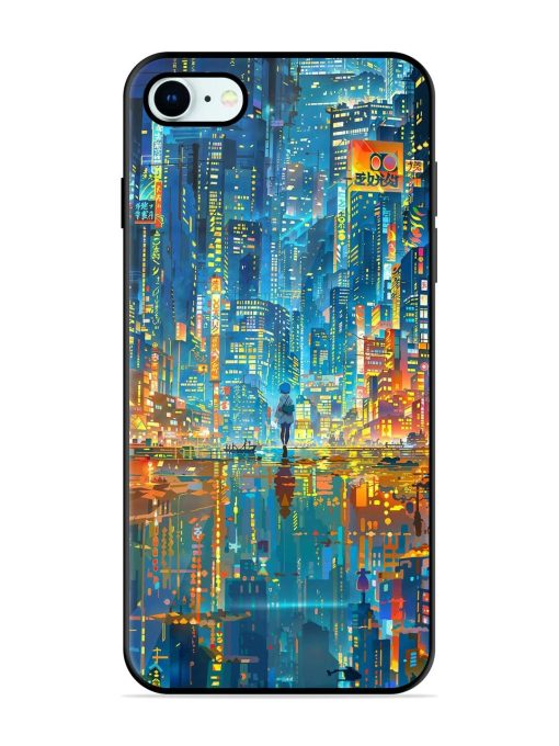 Neon Metropolis Glossy Soft Edge Case for Apple Iphone 8 Chachhi